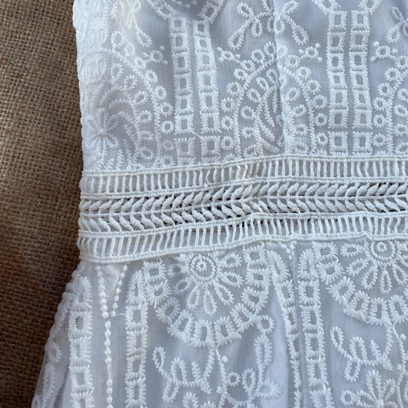 SHEIN Mock Neck Embroidery Mesh Sleeveless Dress - Picture 6 of 6